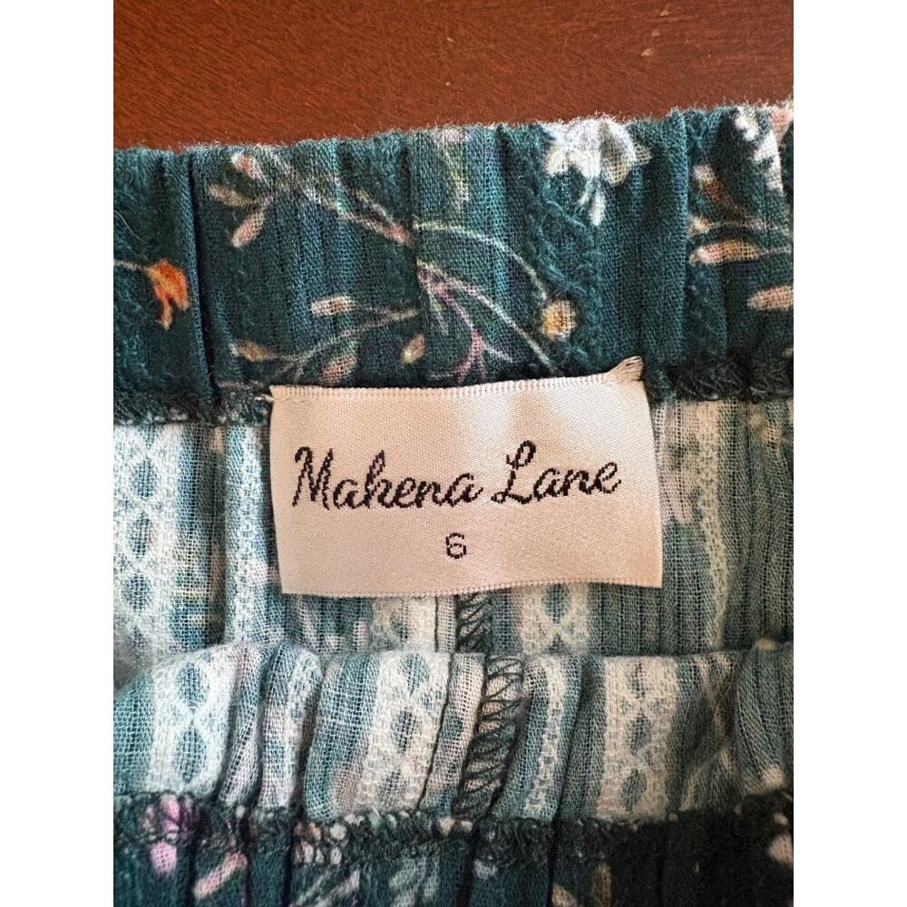 Makena Lane Easter Floral Lace Trim Bloomers in Green Girls Size 7 - Picture 4 of 6